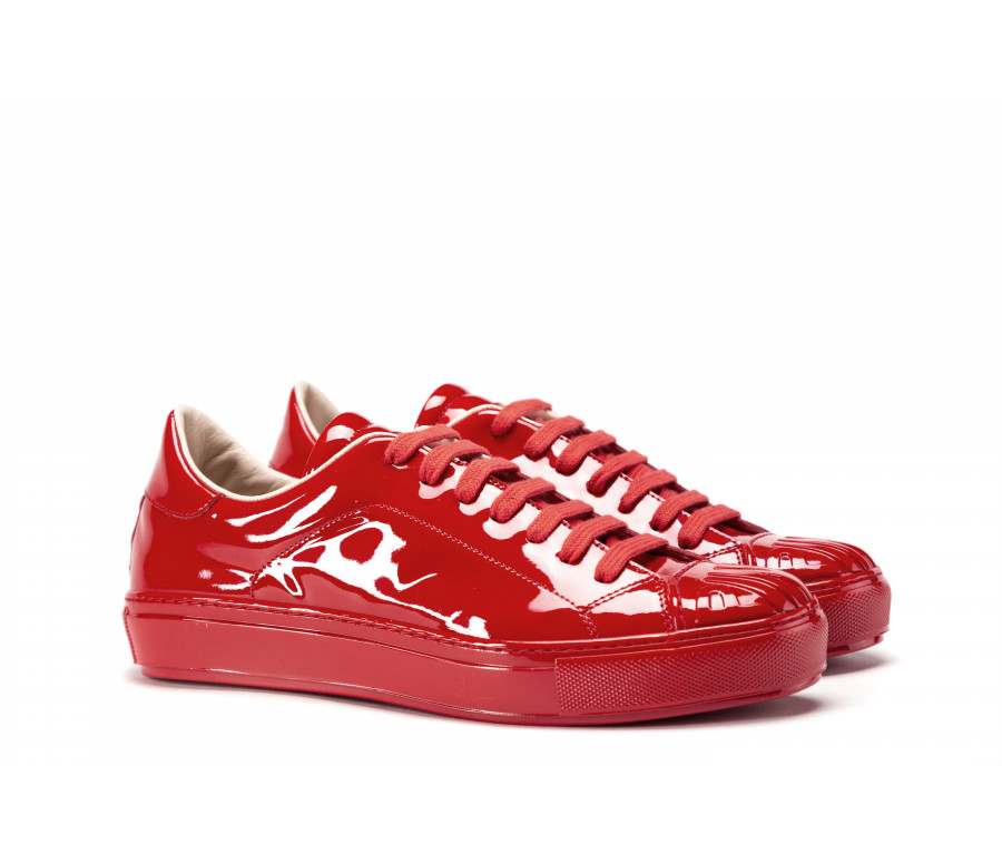 "biancospino" patent leather sneakers