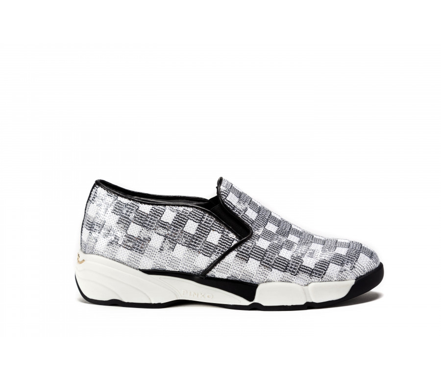 "sequins" fabric slip-on sneakers 