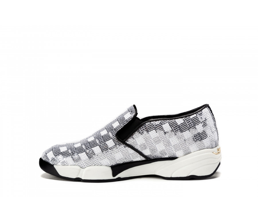 "sequins" fabric slip-on sneakers 