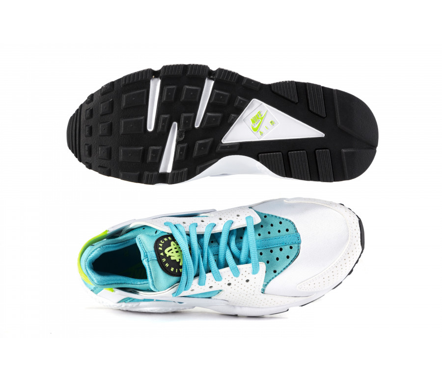 "air huarache run" technical fabric & leather sneakers