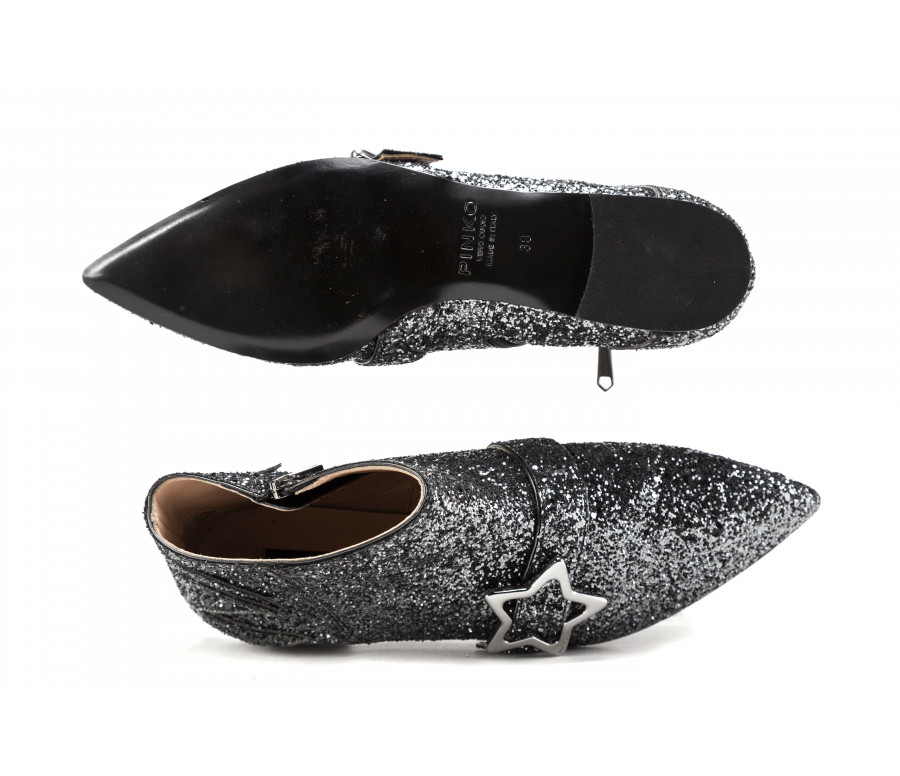 "notte stellata" glittered leather ankle boots