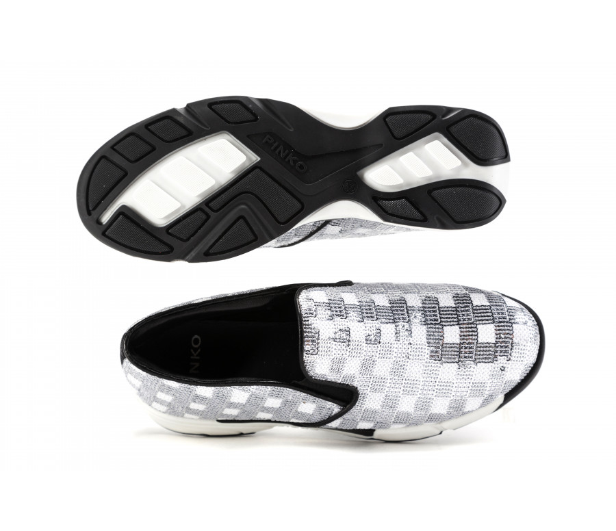 "sequins" fabric slip-on sneakers 