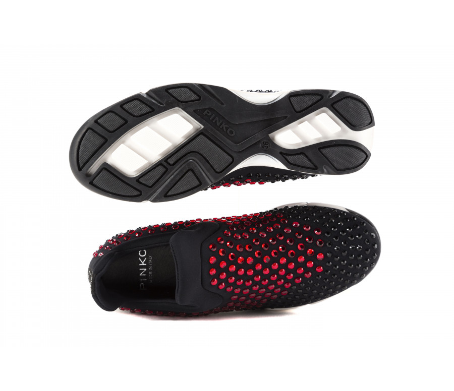 "turbine" slip-on sneakers with rhinestones