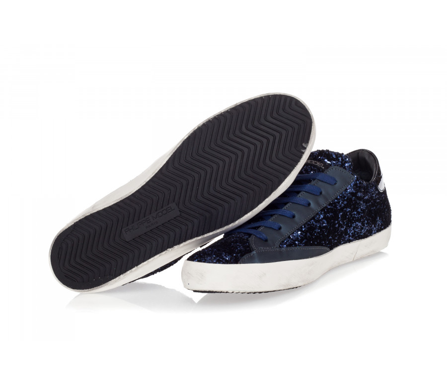 'Paris' Glittered Suede Sneakers