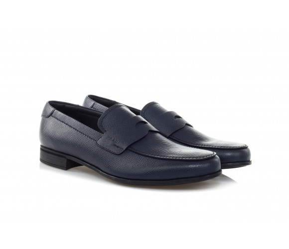 'Saffiano' Leather Penny Loafers