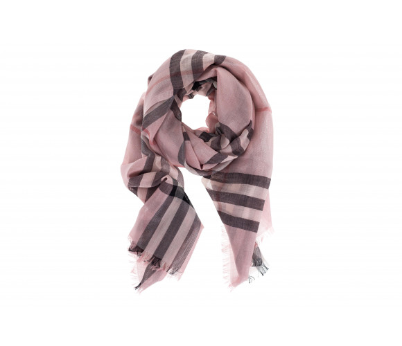 'Gauze' silk and wool scarf with 'Giant Check' pattern