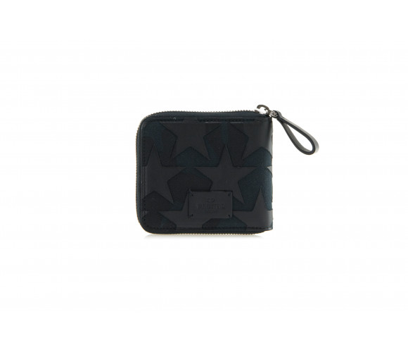 'Camustars' Leather & Canvas Zip Wallet
