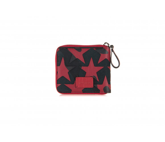 'Camustars' Leather & Canvas Zip Wallet