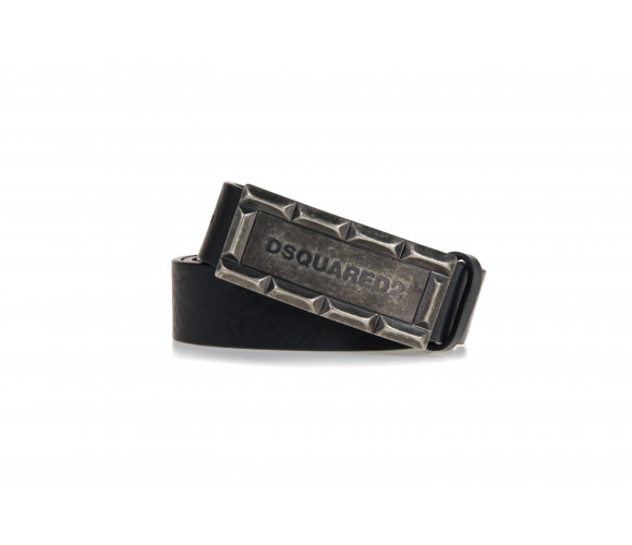 Logo Buckle Leather Belt