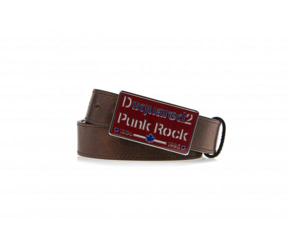 Logo Buckle Leather Belt