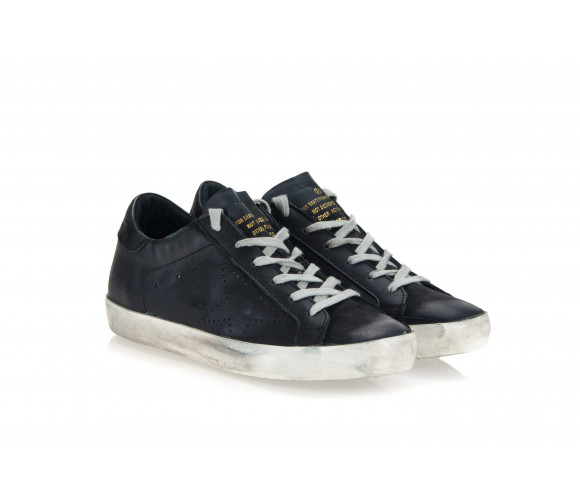 'Superstar' Leather Sneakers With Perforated Star