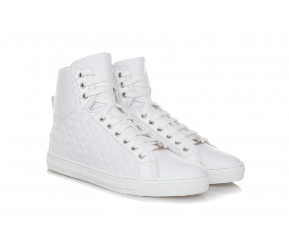 Embossed Logo Leather Sneakers