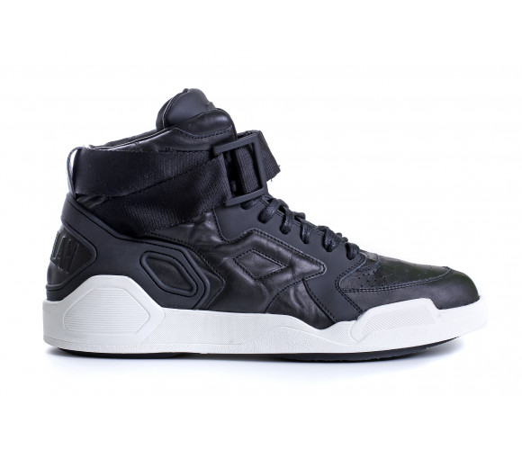 "block" velcro strap leather sneakers