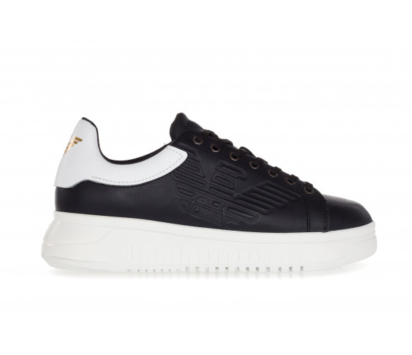 Leather Sneakers With High Rubber Outsole