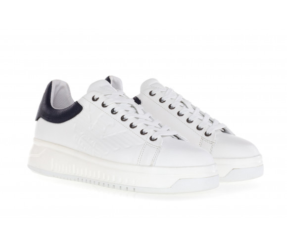 Leather Sneakers With High Rubber Outsole