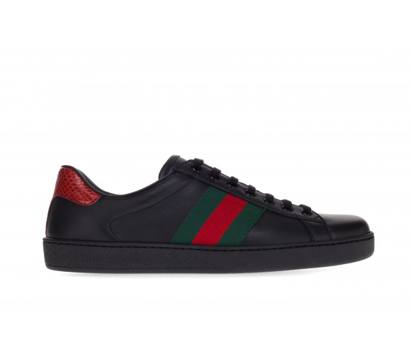 'Ace' Leather Sneakers With Web Detail