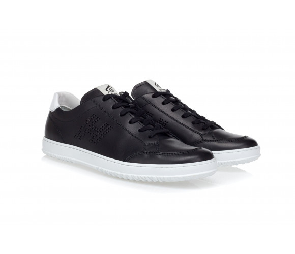 'H168' Perforated-Logo Leather Sneakers