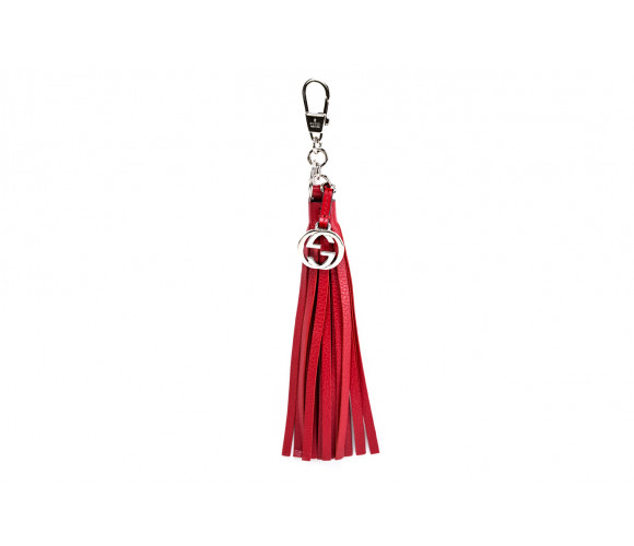 Fringed leather key holder