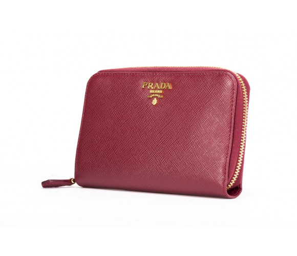  "saffiano" leather bifold zip wallet