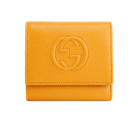 "soho" leather wallet with flap