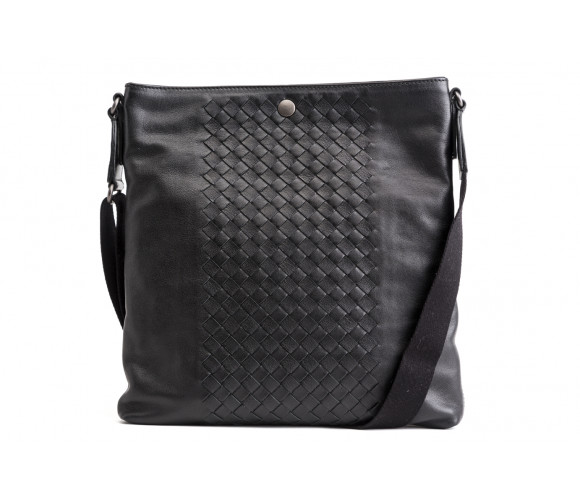 "Intrecciato" Leather Messenger Bag 