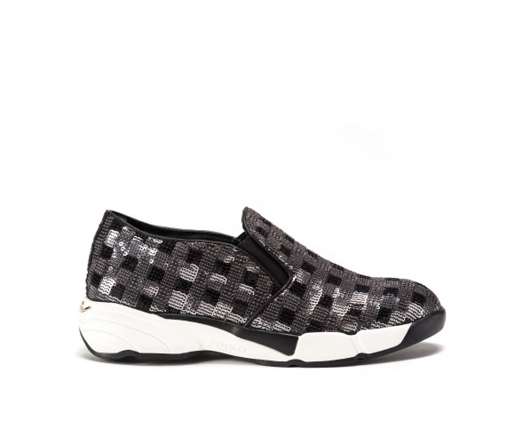 "sequins" fabric slip-on sneakers 