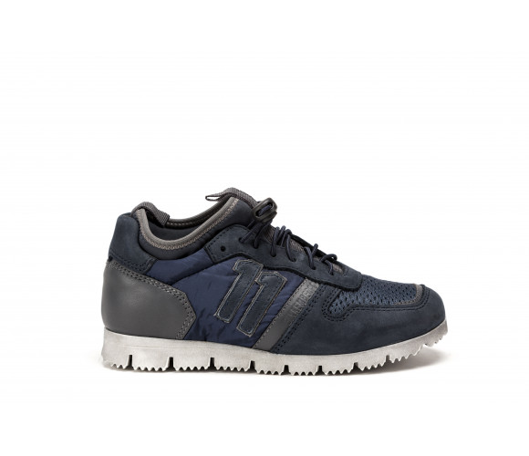 "number low i72" leather & fabric sneakers