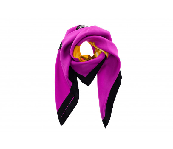 Silk neckerchief with 'Crowned Teddy' pattern