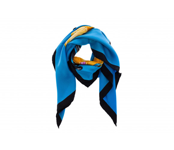 Silk neckerchief with 'Crowned Teddy' pattern