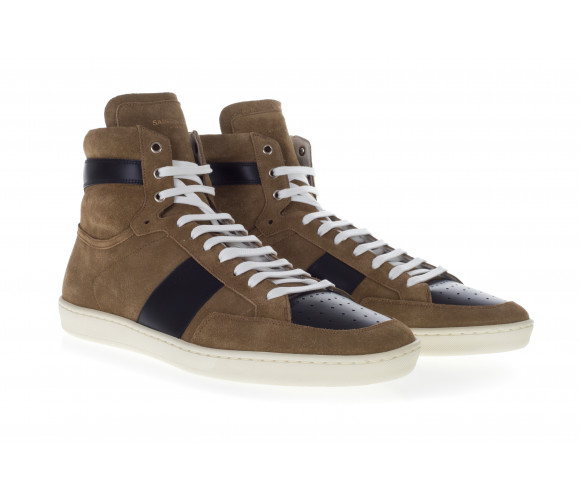 'Sl/10h Signature Court Classic' Hi-Top Suede & Leather Sneakers