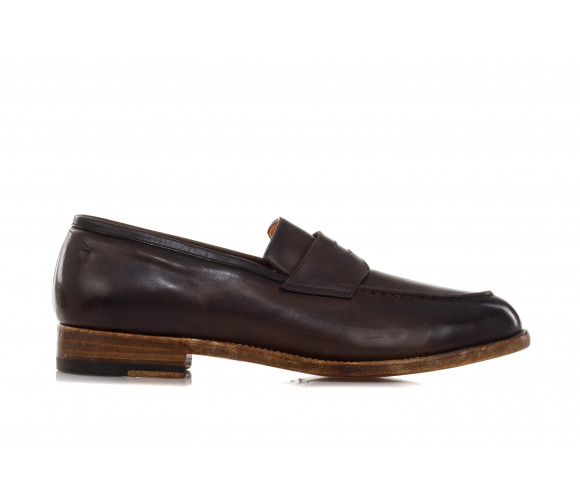 Aged Leather Penny Loafers