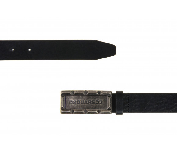 Logo Buckle Leather Belt