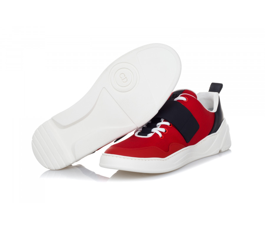 Canvas & Matt Leather Sneakers