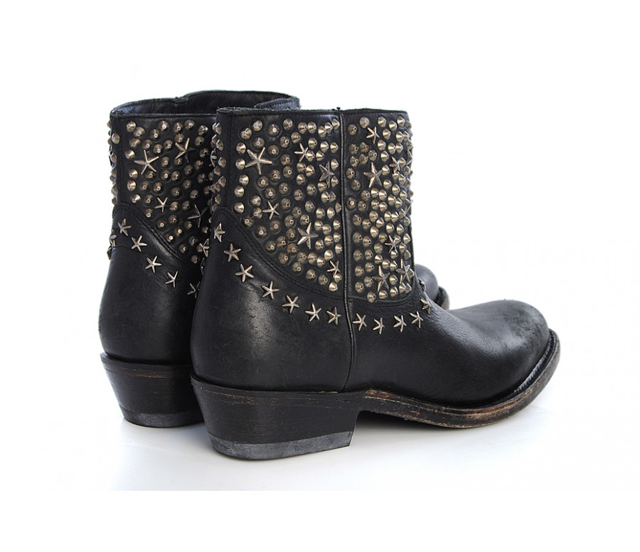"kristen" studded leather cowboy boots