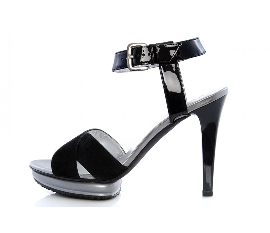 "h226" suede & leather platform sandals