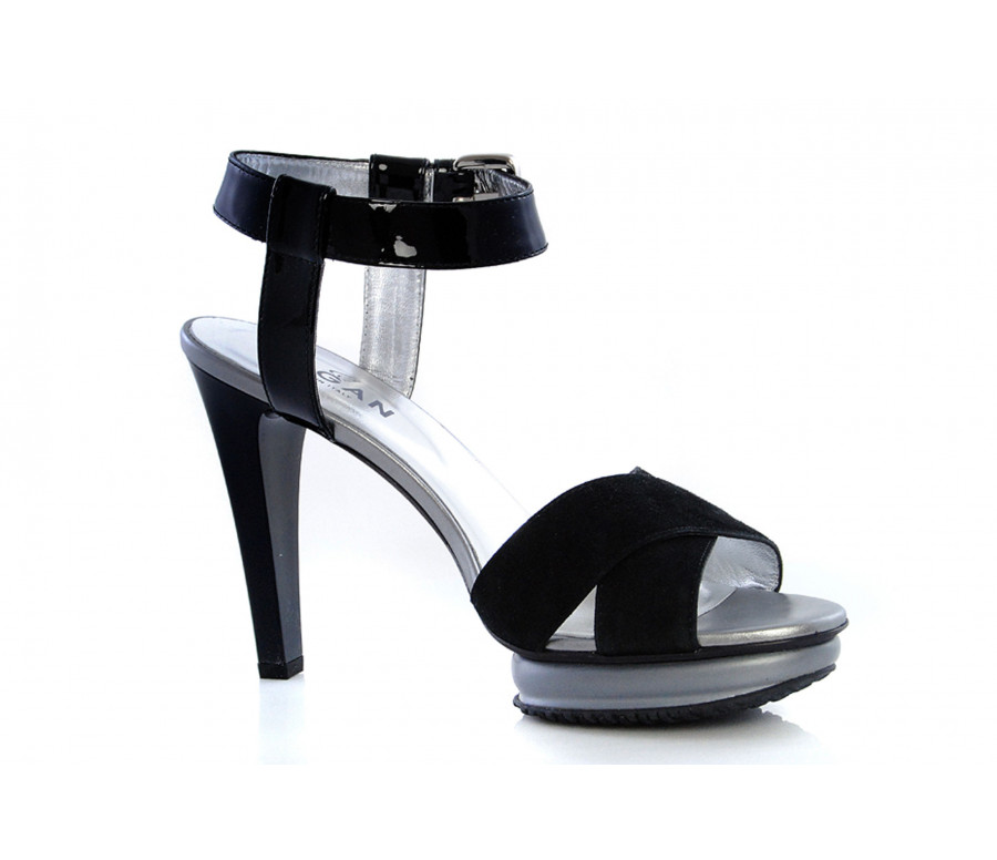 "h226" suede & leather platform sandals