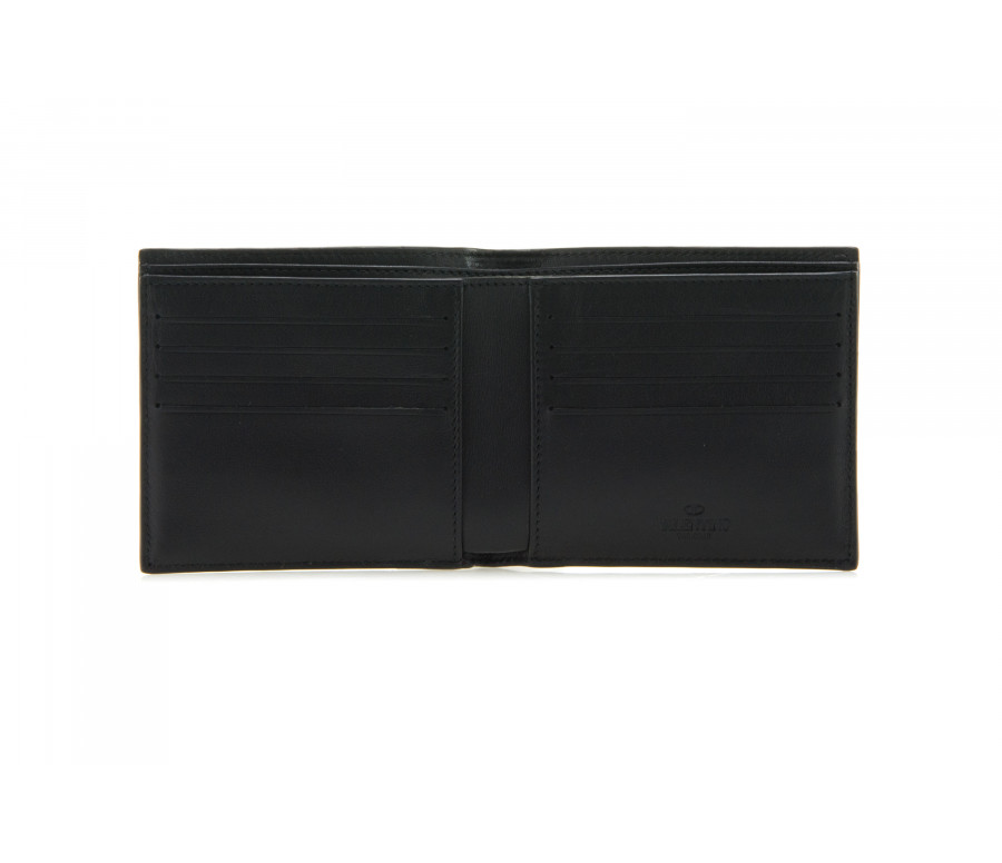 'Camustars' Leather & Canvas Bi-Fold Wallet