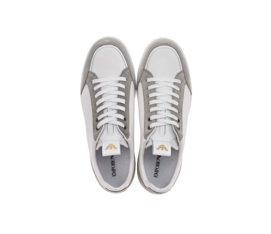 Leather And Suede Low-Top Sneakers