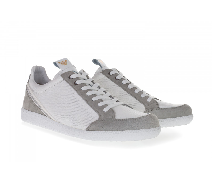 Leather And Suede Low-Top Sneakers