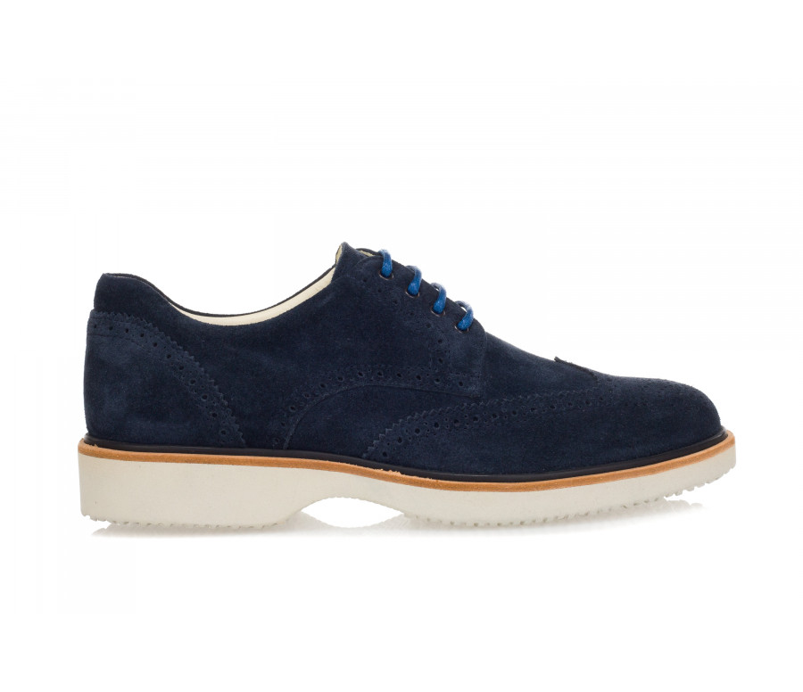 'R217' Lace-Up Shoes In Suede With Wing Tips Perforations