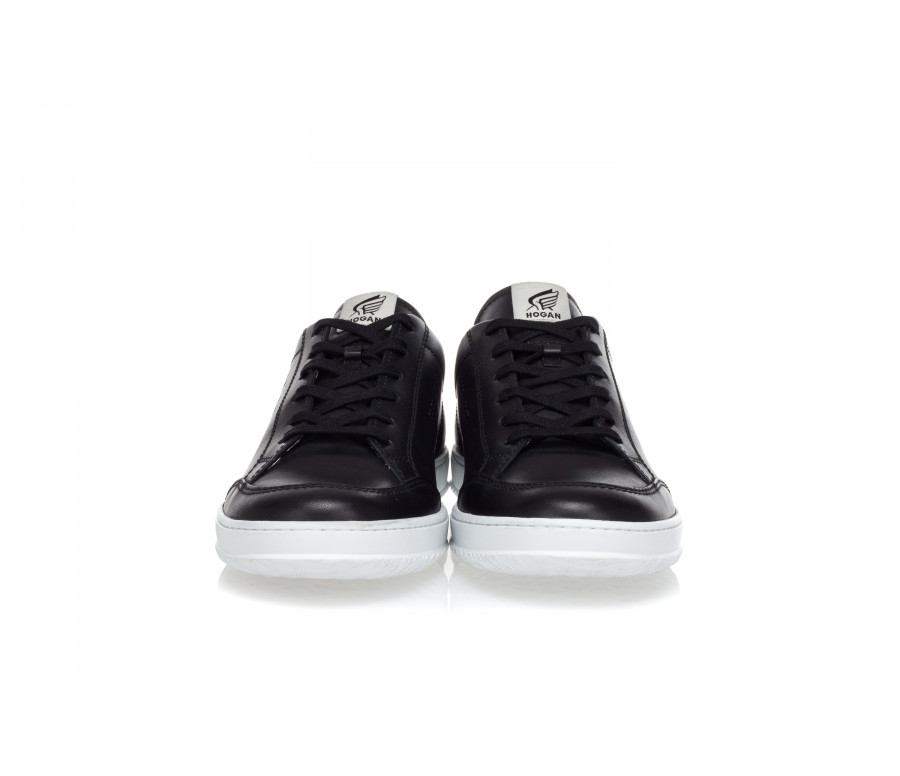 'H168' Perforated-Logo Leather Sneakers