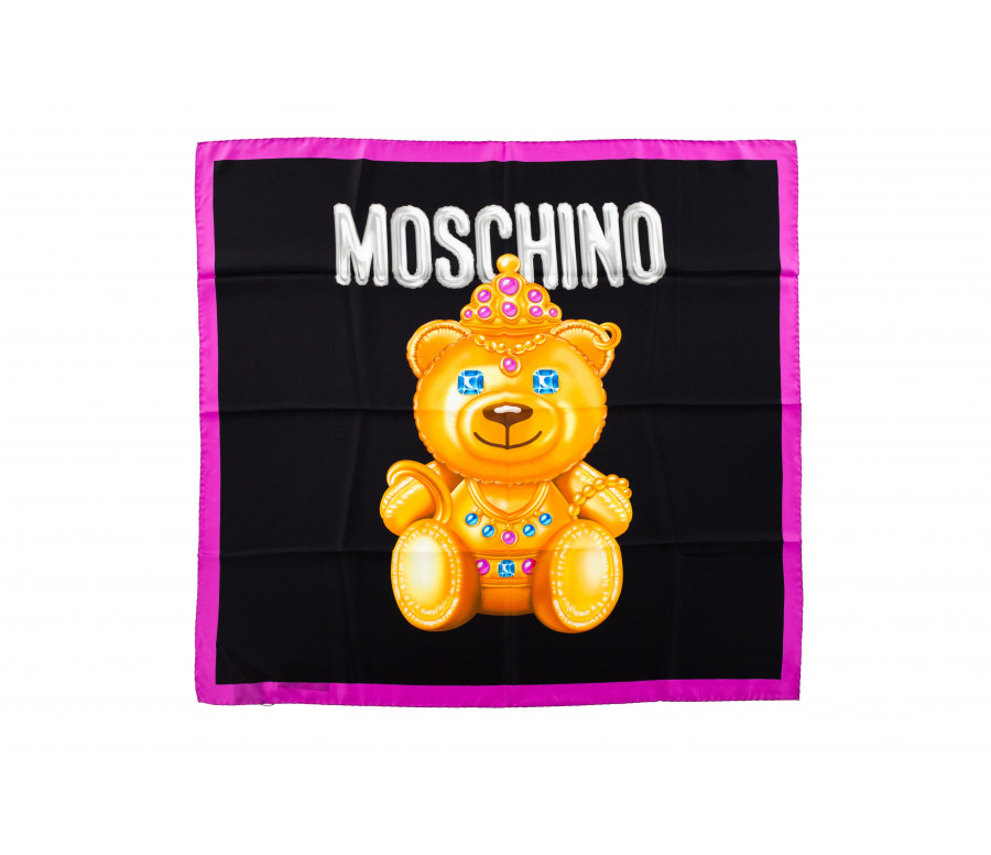 Silk neckerchief with 'Crowned Teddy' pattern