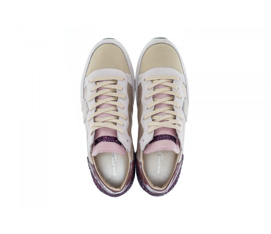 'Tropez' Leather And Mesh Sneakers