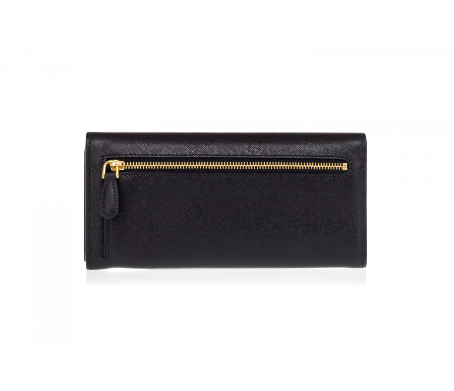 Wallet with 'Saffiano' leather with flat and Greek pattern