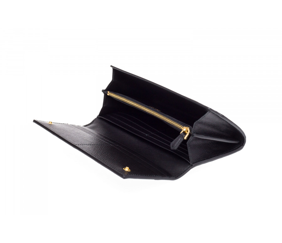 Wallet with 'Saffiano' leather with flat and Greek pattern