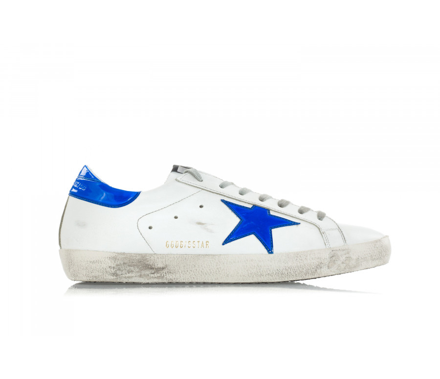 'Superstar' Leather Sneakers With Fluo Star