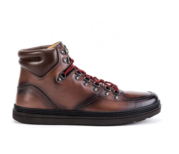 Leather hiking ankle boots