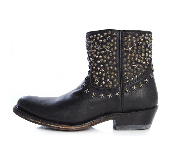 "kristen" studded leather cowboy boots