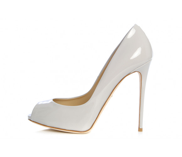Patent leather open toe pumps