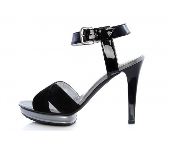"h226" suede & leather platform sandals